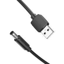 Maitinimo kabelis nuo USB 2.0 iki 5,5 mm nuolatinės srovės vamzdžio lizdas 5 V ventiliacija CEYBF 1 m (juodas)