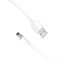 Maitinimo kabelis nuo USB 2.0 iki DC 5,5 mm vamzdžio lizdas 5 V ventiliacija CEYWD 0,5 m (balta)