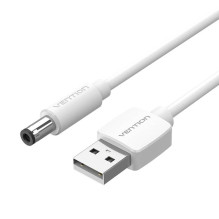 Maitinimo kabelis nuo USB 2.0 iki DC 5,5 mm vamzdžio lizdas 5 V ventiliacija CEYWD 0,5 m (balta)