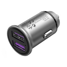 Automobilinis įkroviklis 2x USB Vention FFEH0 30W Pilka