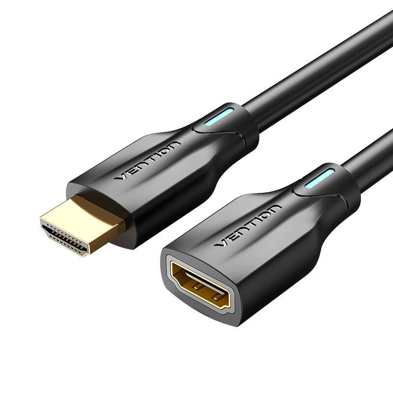 HDMI 2.1 ventiliacijos AHBBF prailginimo kabelis, 1 m, 8K 60Hz / 4K 120Hz juodas