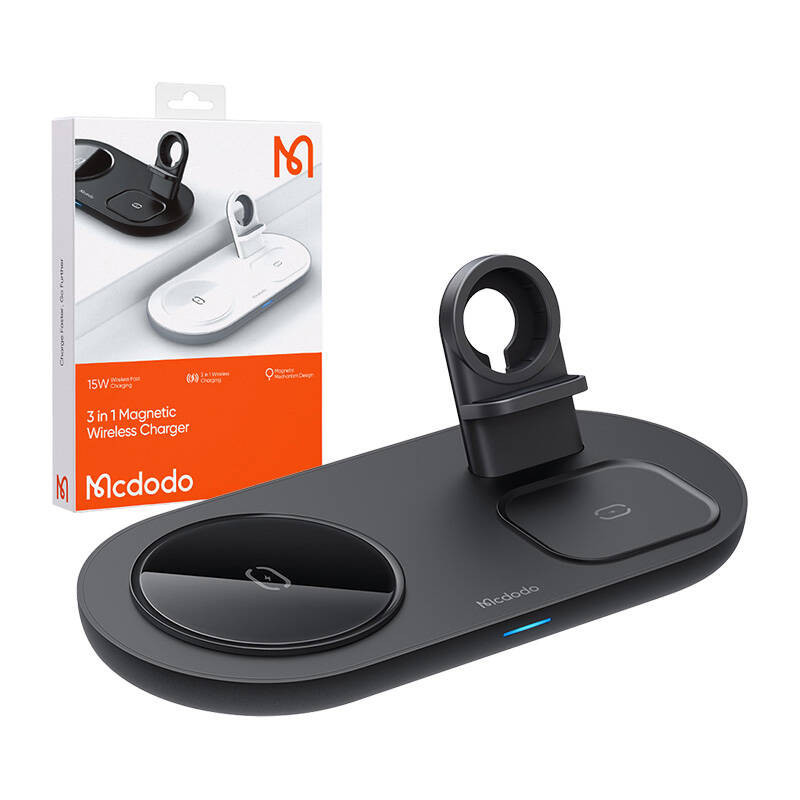 Wireless Charger Mcdodo CH-7061 3 in 1 15W (mobile / TWS / Apple watch) (black)