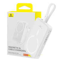 Powerbank Baseus Magnetic Mini 10000mAh, Lightning 20W MagSafe (balta)