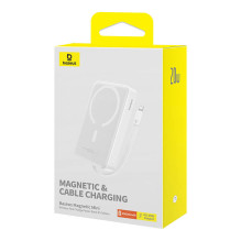 Powerbank Baseus Magnetic Mini 10000mAh, Lightning 20W MagSafe (balta)