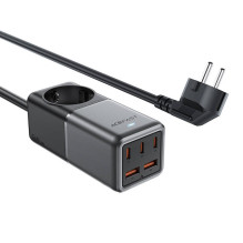 Stalinio kompiuterio maitinimo juostelė Acefast Z2, GaN, 3xUSB-C, 2xUSB-A, 75W (juoda)