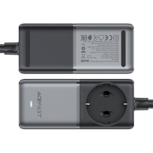 Stalinio kompiuterio maitinimo juostelė Acefast Z2, GaN, 3xUSB-C, 2xUSB-A, 75W (juoda)