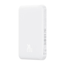 Magnetinis Mini Powerbank Baseus 5000mAh, USB-C 20W (balta)