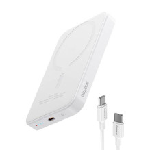 Magnetic Mini Powerbank Baseus 5000mAh, USB-C 20W (white)