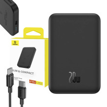 Magnetic Mini Powerbank Baseus 5000mAh, USB-C 20W (black)