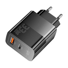 Įkroviklis USB-C+USB-A 33W Essager GaN (juodas)