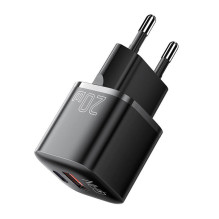 Įkroviklis USB-C+USB-A 20W Essager GaN (juodas)