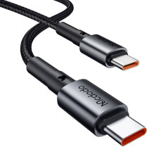 Automobilinis įkroviklis McDodo CC-7493 65W su mini baltu USB-C laidu su E-mark Chip 1m 100W (juodas)