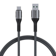 USB-A 3.1–USB-C Greito įkrovimo laidas Lention CB-ACE-6A1M, 6A, 10 Gbps, 0,5 m (juodas)