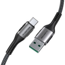 USB-A 3.1–USB-C Greito įkrovimo laidas Lention CB-ACE-6A1M, 6A, 10 Gbps, 0,5 m (juodas)