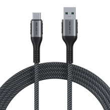 USB-A 3.1 į USB-C Greito įkrovimo laidas Lention CB-ACE-6A1M, 6A, 10Gbps, 1m (juodas)