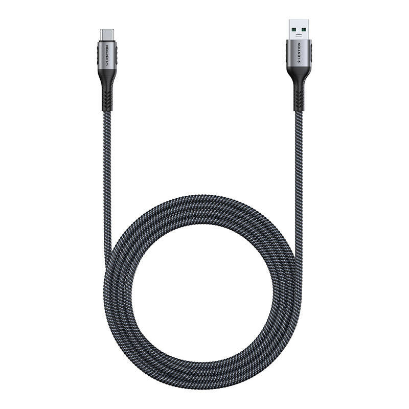 USB-A 3.1 į USB-C Greito įkrovimo laidas Lention CB-ACE-6A1M, 6A, 10Gbps, 1m (juodas)