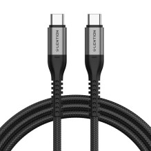 USB-C to USB-C Fast charging cable Lention CB-CCT 60W, 5A / 20V, 480Mbps, 2m (black)