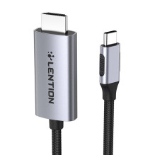 Lention CU707 USB-C į HDMI 2.0 laidas, 4K60Hz, 1Gbps, 3m (pilka)