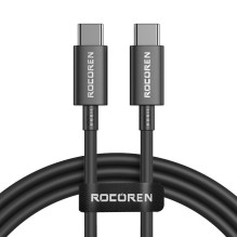 Greito įkrovimo laidas Rocoren USB-C į USB-C Simples Series 100W, 1m (juodas)