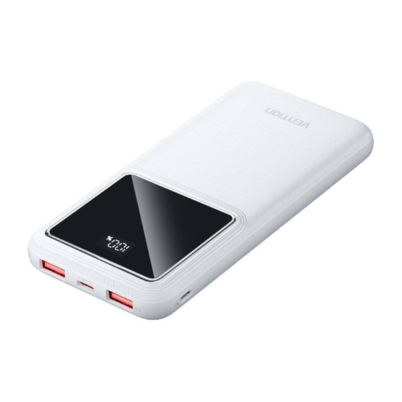 Powerbank, Vention, FHKW0,10000mAh, Micro-USB, USB-C, 2xUSB-A, 22.5W (white)