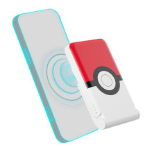 Magnetinis maitinimo blokas OTL 5000 mAh, USB-C 15W, Pokemon Pokeball su stovu (raudona-balta)