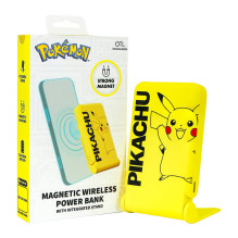 Magnetinis maitinimo blokas OTL 5000 mAh, USB-C 15W, Pokemon Pikatchu su stovu (geltona)