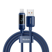 „Mcdodo CA-5001“ USB-A ir „Lightning“ kabelis, 100 W, 1,2 m (mėlynas)