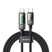 Mcdodo CA-3611 USB-C į USB-C laidas, automatinis išjungimas, PD 100 W, 1,8 m (juodas)