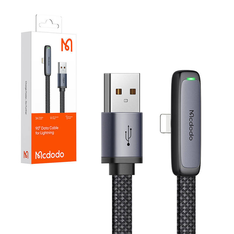 Mcdodo CA-2790 USB to lightning angle cable, 1.2m (black)