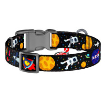 Nylon dog collar with QR code Waudog &quot;NASA&quot; size M