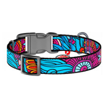 Nylon dog collar with QR code Waudog &quot;Summer&quot; size XL