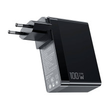 GaN Mcdodo CH-8101 Pro universalus JK / JAV / ES kelioninis įkroviklis / adapteris, 100 W, 2xUSB-C, USB-A (juodas)