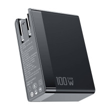 GaN Mcdodo CH-8101 Pro universalus JK / JAV / ES kelioninis įkroviklis / adapteris, 100 W, 2xUSB-C, USB-A (juodas)