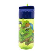 Water bottle with Straw for Kids STOR 40436 430 ml Minecraft (green&amp;blue)