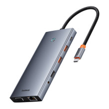 Hub 13in1 Baseus PortalJoy USB-C prie HDMI+DP+VGA+C+USB+PD+RJ45+SD / TF+3,5 mm (pilka)