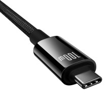 „Baseus“ USB kabelis „Tungsten Gold“ USB-C į USB-C 100 W 1,5 m (juodas)