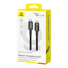 „Baseus“ USB kabelis „Tungsten Gold“ USB-C į USB-C 100 W 1,5 m (juodas)