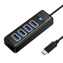 Orico HUB USB-C iki 4x USB 3.0 5Gbps 0,15m juoda