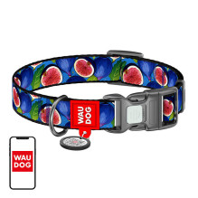 Waudog &quot;Fig&quot; nylon dog collar with QR code, size XL