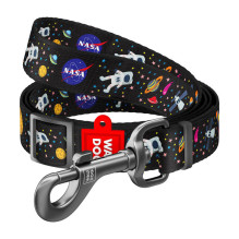 Waudog nylon dog leash, &quot;NASA&quot; pattern, 25 mm wide, 152-183 cm long