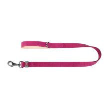 WAUDOG natural leather dog leash 25 mm wide, 122 cm long pink