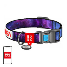 Waudog &quot;NASA21&quot; nylon dog collar with QR code, size M, width 20 mm