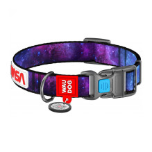 Waudog &quot;NASA21&quot; nylon dog collar with QR code, size M, width 20 mm