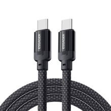 USB-C į USB-C laidas, Essager, EXCTT1-YS01-P, 100W, 1m (juodas)