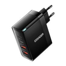 Wall charger, Essager, ECT2CA-QYB01-Z, 2xUSB-C, 2xUSB-A, 100W (black)