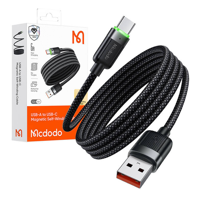 Mcdodo CA-5650 USB-A to USB-C cable, 6A, self-winding, 1.2m