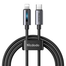 „Mcdodo CA-5710“ USB-C prie „Lightning“ laidas su 36 W mirksinčia lempute, 1,2 m (juodas)