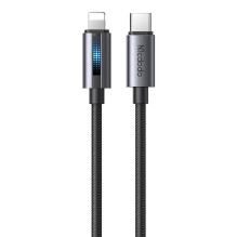 „Mcdodo CA-5710“ USB-C prie „Lightning“ laidas su 36 W mirksinčia lempute, 1,2 m (juodas)