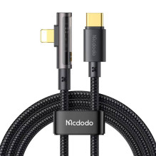 „McDodo CA-3390 36W“ 1,2 m USB-C laidas su „Lightning“ kampu (juodas)