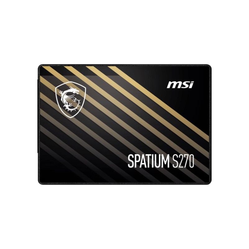 SSD, MSI, SPATIUM S270, 480GB, SATA, 3D NAND, Write speed 450 MBytes / sec, Read speed 500 MBytes / sec, 2,5&quot;, TBW 